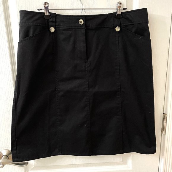 Appleseed's Black Cotton Chambray Skirt, 18P - Picture 1 of 9